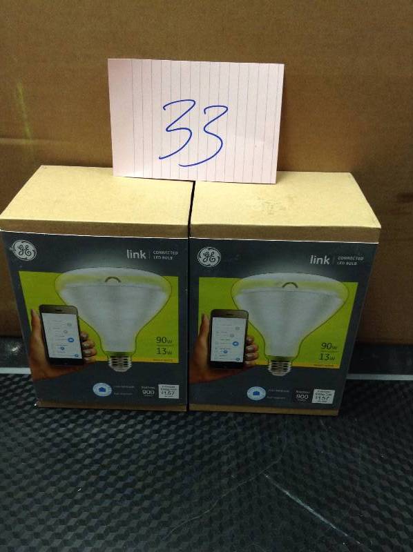 lot 33 image: Set of 2 GE Link 13W - 90W Equiv. PAR38 Wireless Smart LED New