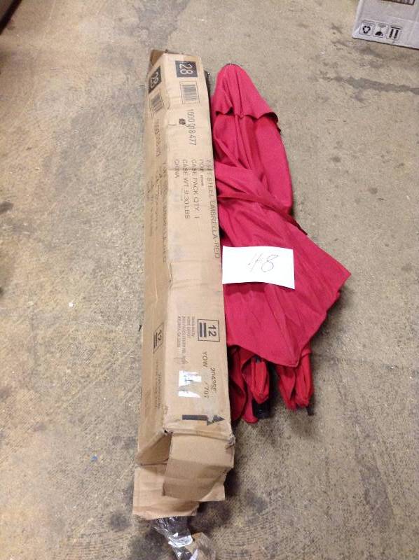 lot 48 image: Hampton Bay 712 ft. Patio Umbrella in Red