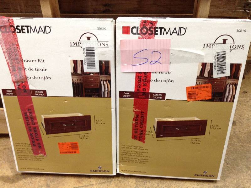 lot 52 image: Lot of 2 Closetmaid Drawer Kits