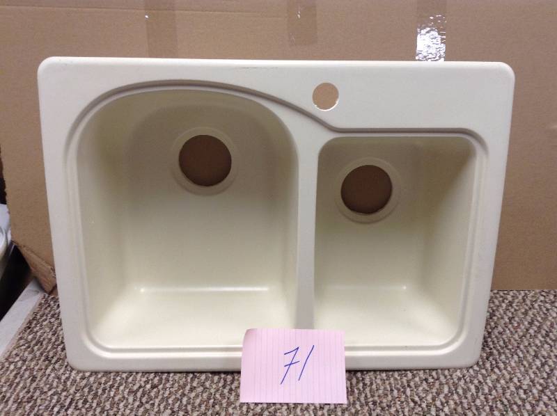 lot 71 image: Swan KSDB-2518-010 25 x 18 Swanstone Double-Basin Dual Mount Kitchen Sink