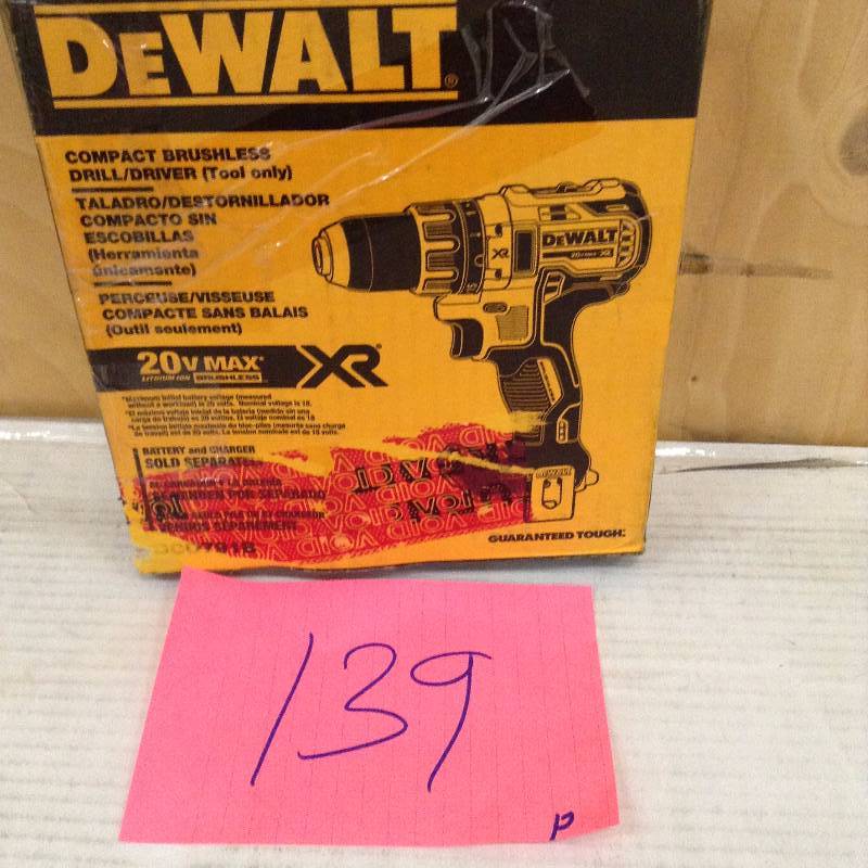 lot 139 image: Dewalt 20-Volt MAX XR Lithium-Ion Cordless 12 in. Compact Brushless DrillDriver (Tool-Only) not used