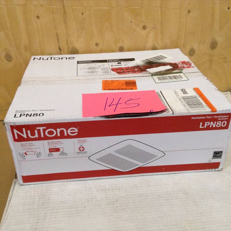lot 145 image: Nutone LoProfile 80 CFM CeilingWall Exhaust Bath Fan with 4 in. Oval or 3 in. Round Duct, ENERGY STAR not used