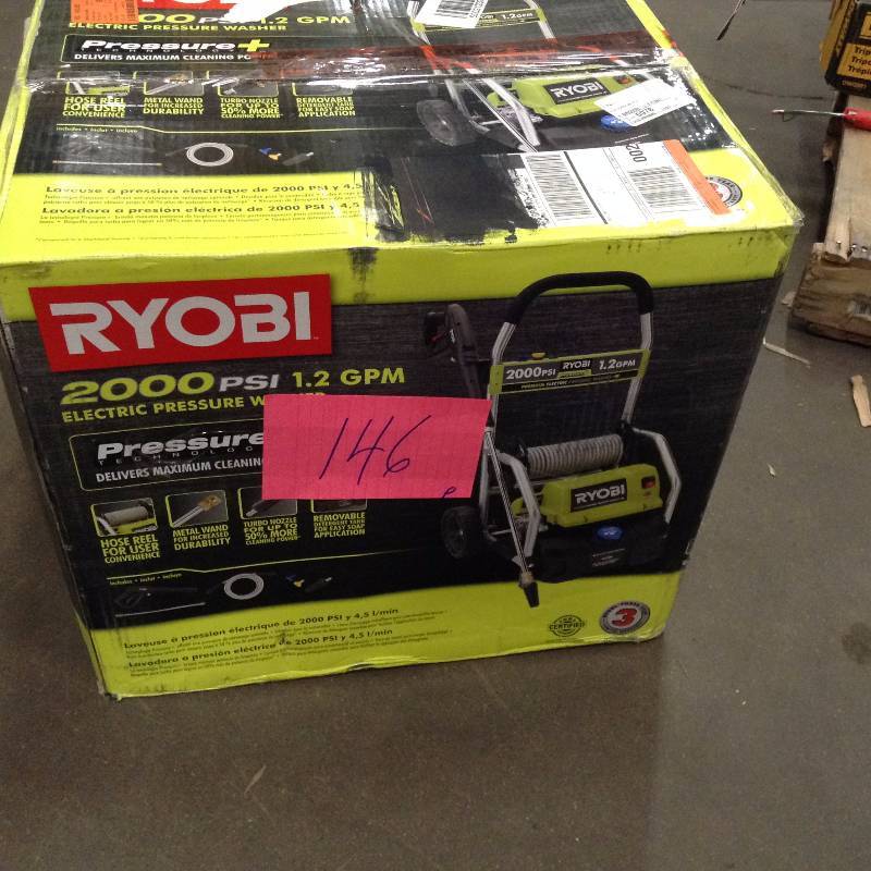lot 146 image: Ryobi 2000 PSI Electric Preassure Washer