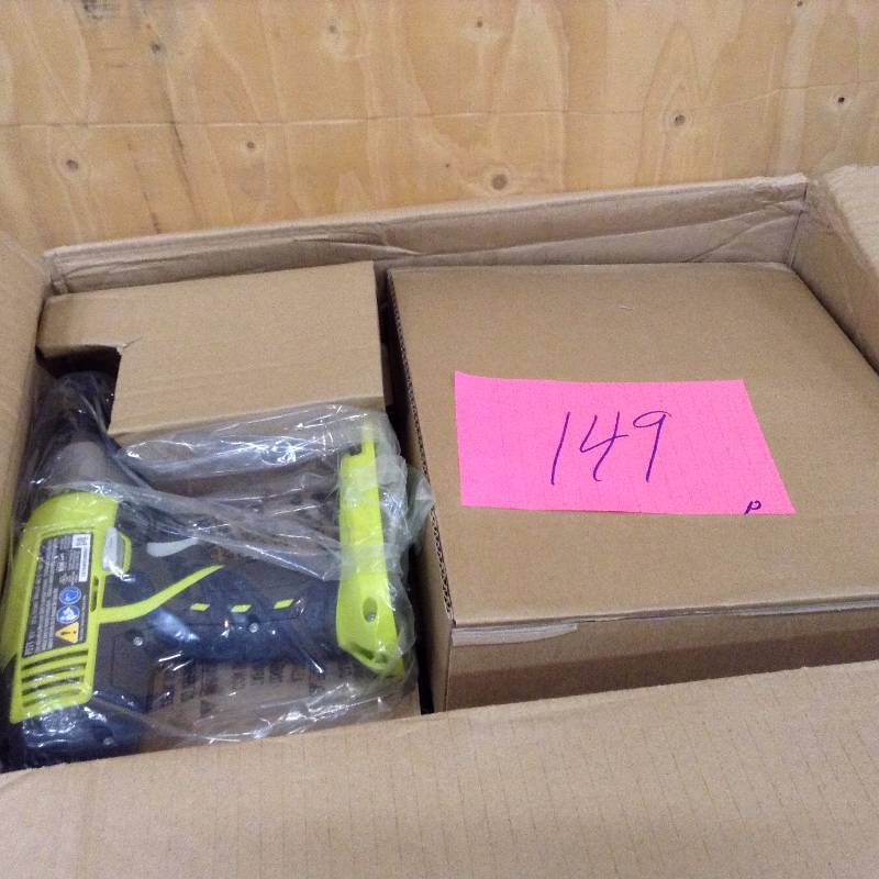 lot 149 image: Ryobi 18-Volt ONE Lithium-Ion Cordless Combo Kit with Brad Nailer (5-Tool)