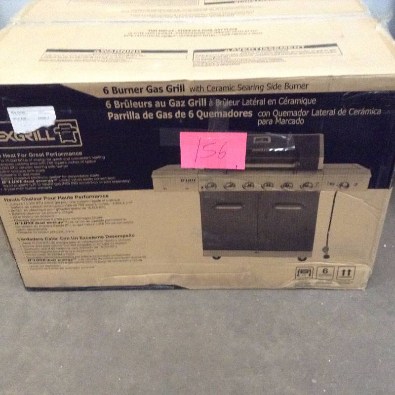 lot 156 image: Nexgrill 6 Burner Gas Grill with Ceramic Searing side burner