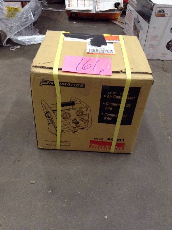 lot 161 image: Makita 4.2 Gal. 2.5 HP Portable Electrical 2-Stack Air Compressor