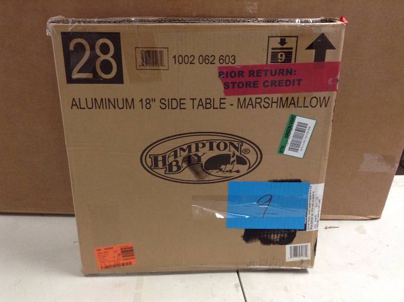 lot 9 image: Hampton Bay Aluminum 18 Side Table Marshmallow