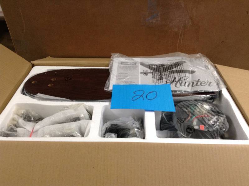 lot 20 image: Hunter Channing 52 in indoor Ceiling Fan Model 52070