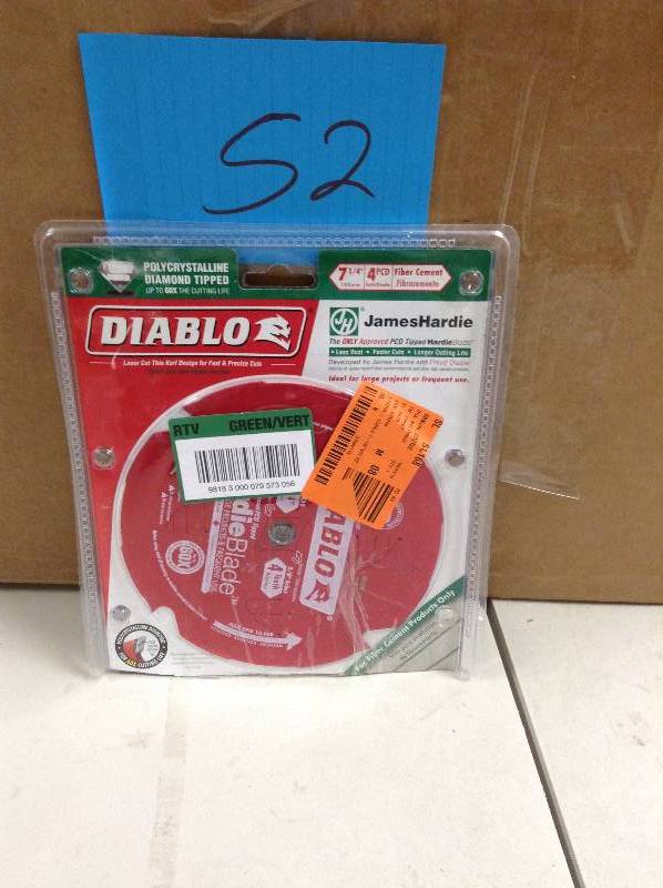 lot 52 image: Diablo PCD Tipped hardie Blade 7 14  4 PCD