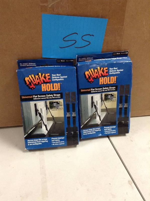lot 55 image: Lot of 2 Quake universal Flat Screen Safety Straps