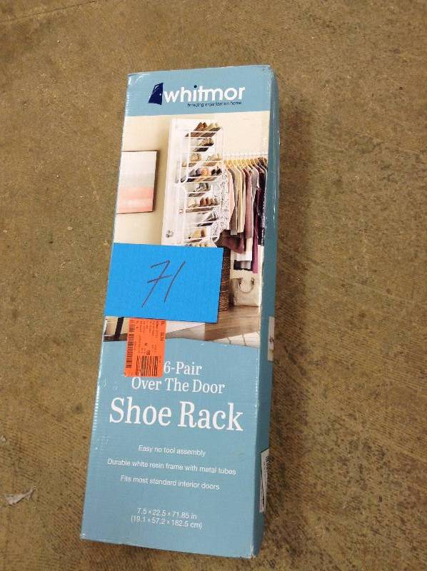 lot 71 image: Whitmor 6 pair shoe rack