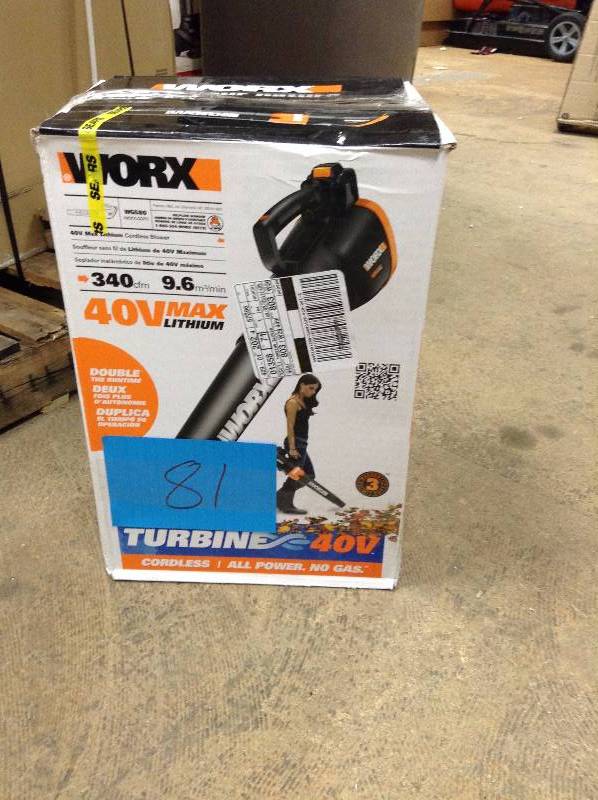 lot 81 image: Worx 40V max Cordless Blower