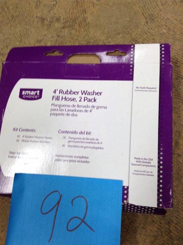 lot 92 image: 4 Rubber Washer Hose 2 Pack