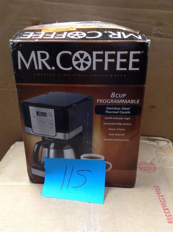 lot 115 image: Mr Coffee 8 Cup Programmable Stainless Steel Thermal Carafe