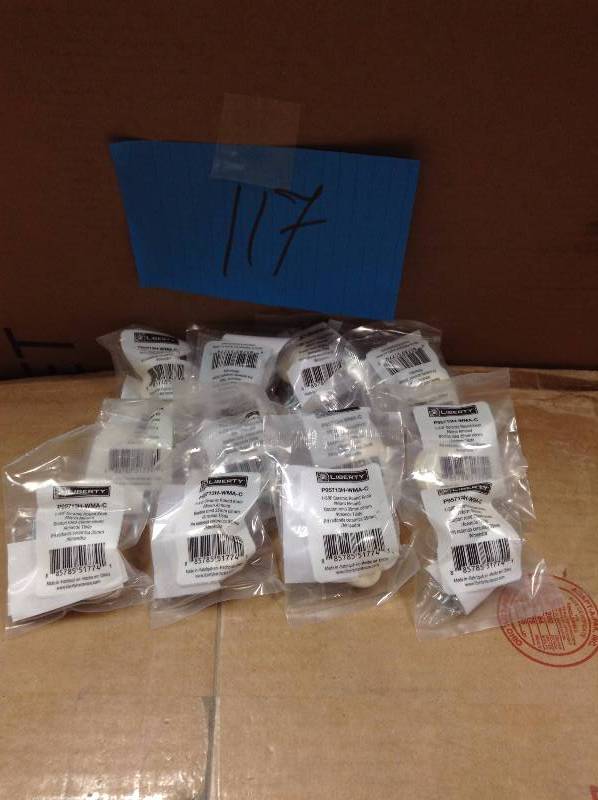 lot 117 image: Lot of 12 Liberty 1-38 in. Warm Almond Ceramic Round Cabinet Knob New