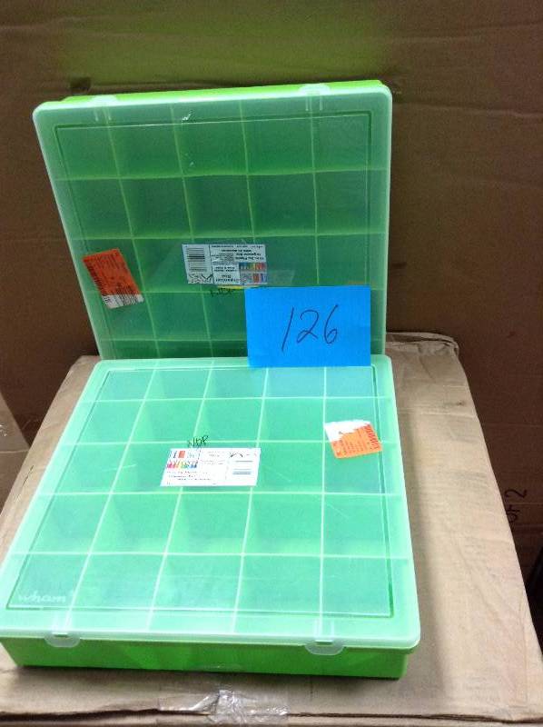 lot 126 image: Set of 2 - 15 In. Square Organizer Box In Lime new