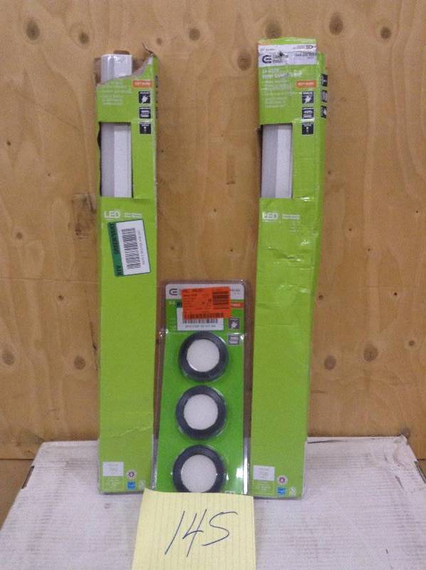 lot 145 image: Lot of 3 assorted Commercial Electric LED Lights