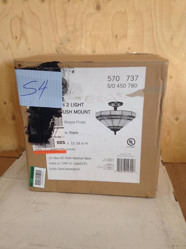 Hampton Bay Addison 2-Light Oil Rubbed Bronze Semi-Flushmount Light never used
