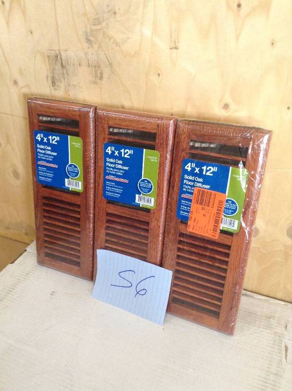 Lot of 3 Solid Oak Floor Diffuser 4x12 New
