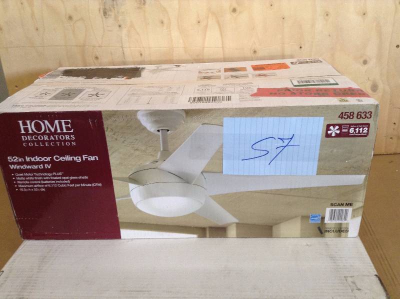 Home Decorators 52 in indoor ceiling fan windward IV not used