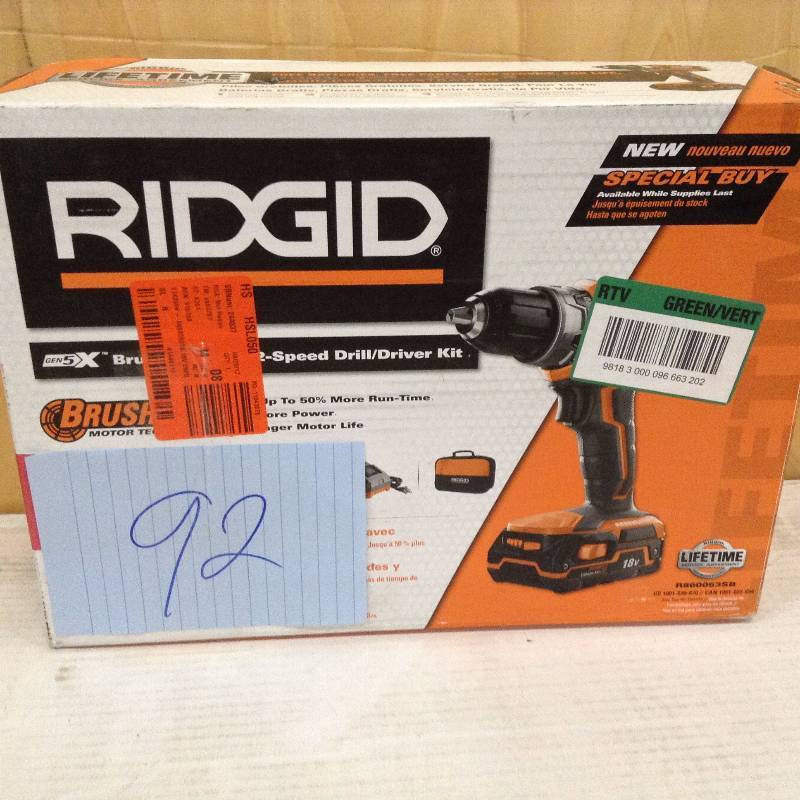 Ridgid GEN5X 18-Volt Lithium-ion Cordless Brushless 12 in. 2-Speed DrillDriver Kit