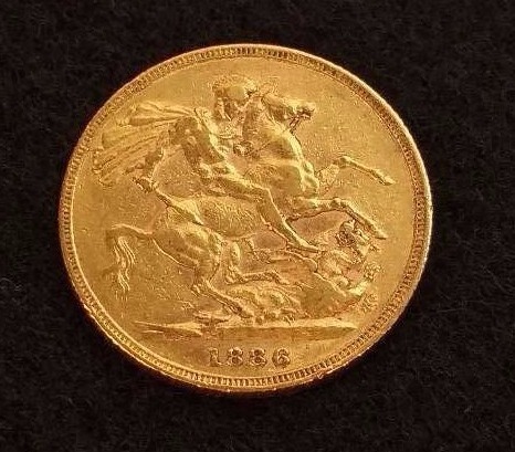 1886 S English Gold Sovereign