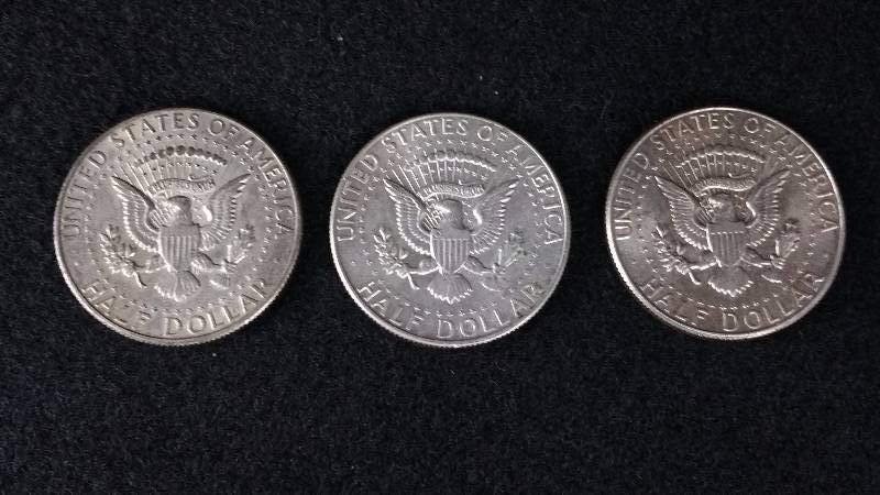 1967 Kennedy 40% Silver Half Dollars - Qty. 3