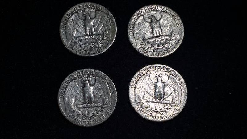 (4) Washington Silver Quarters