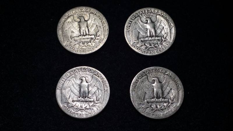 (4) Washington Silver Quarters