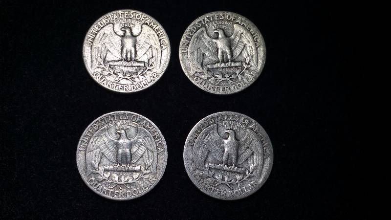 (4) Washington Silver Quarters