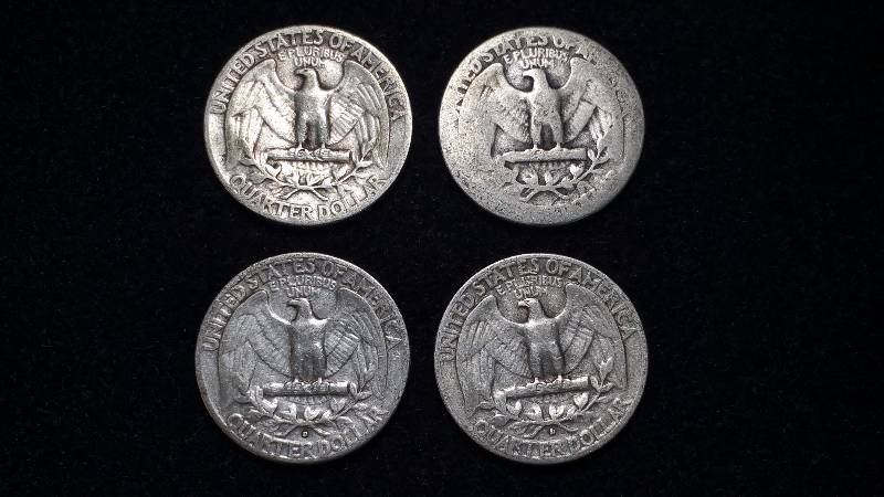 (4) Washington Silver Quarters