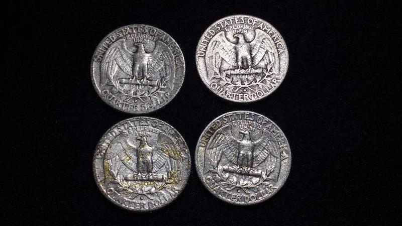 (4) Washington Silver Quarters
