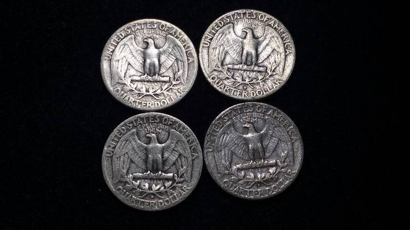 (4) Washington Silver Quarters