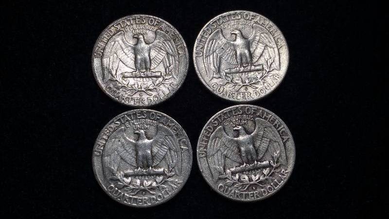 (4) Washington Silver Quarters