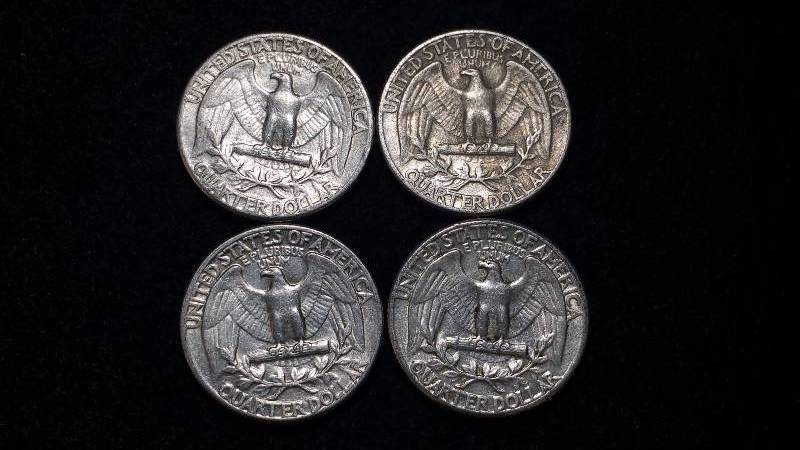 (4) Washington Silver Quarters