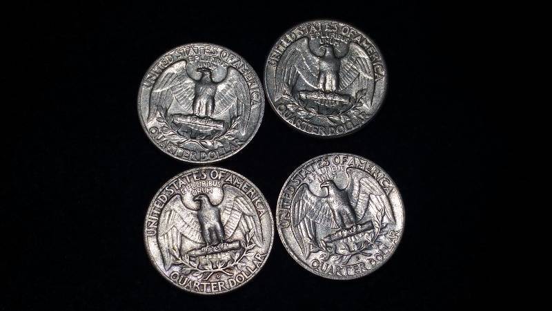 (4) Washington Silver Quarters