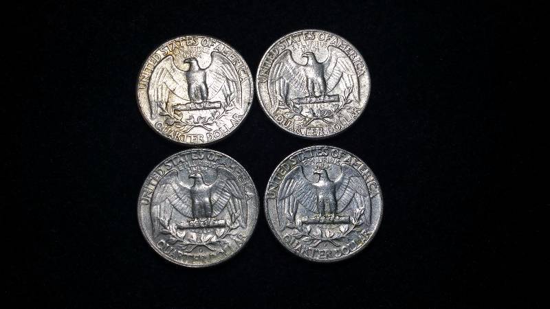(4) Washington Silver Quarters