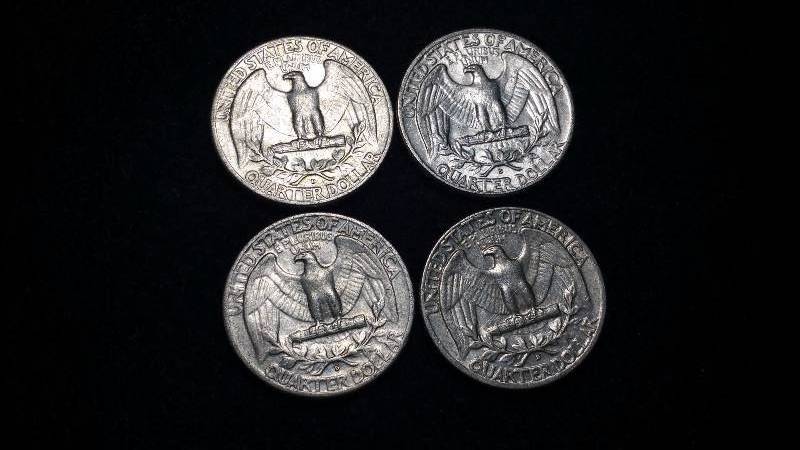 (4) Washington Silver Quarters