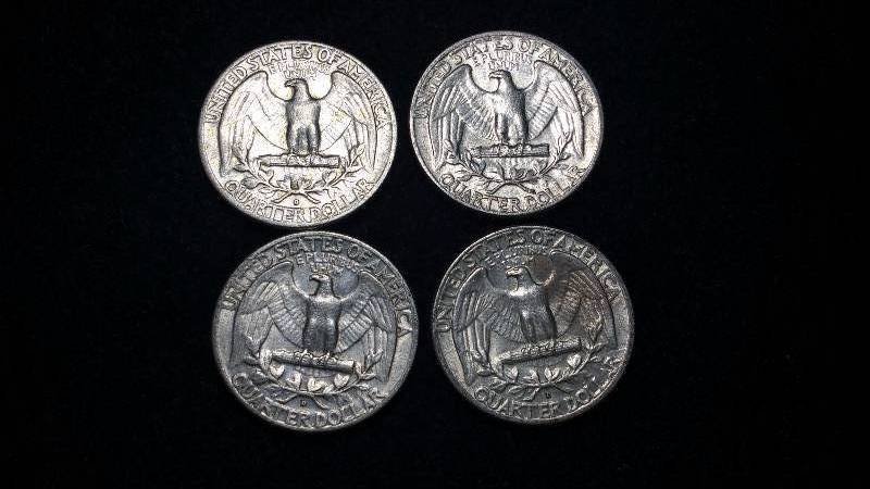 (4) Washington Silver Quarters
