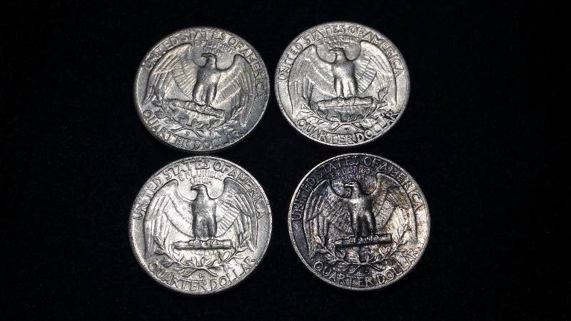 (4) Washington Silver Quarters