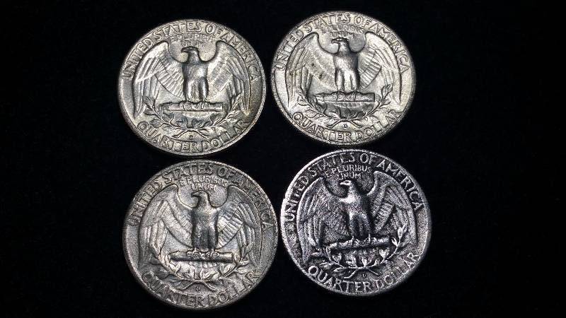 (4) Washington Silver Quarters