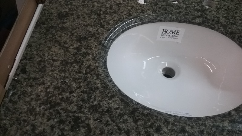 lot 5 image: Home Decorators Marble Vanity Top With Bowl