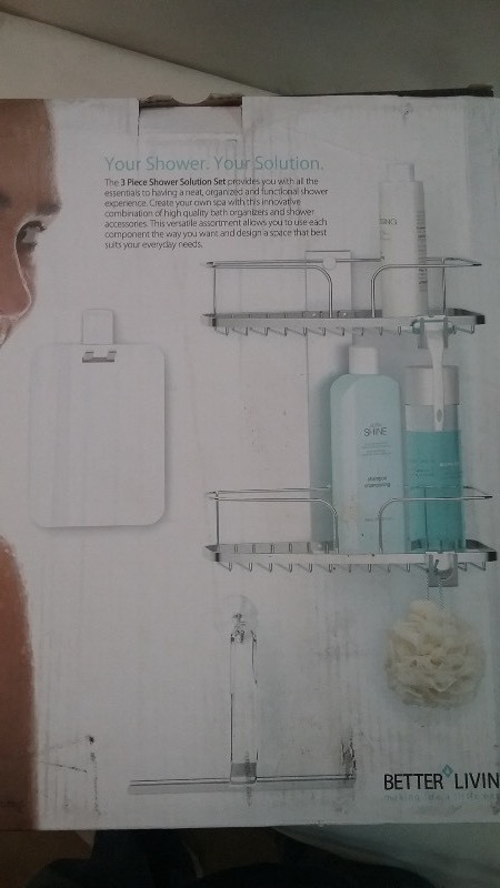 lot 36 image: Better Living 3 Piece Stainless Steel Shower Caddy