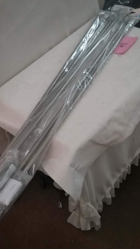 lot 42 image: 3x Unit Silver Curtain Rods
