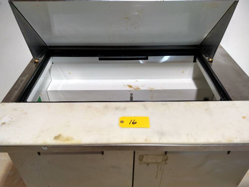 lot 16 image: True Rolling RefrigeratorPrep Tabl...
