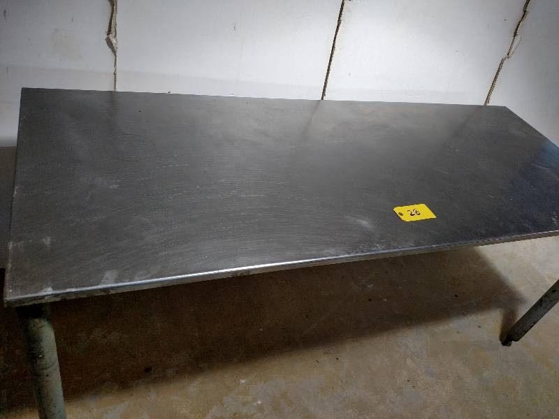 lot 28 image: Stainless Steel Table, Galvanized L...