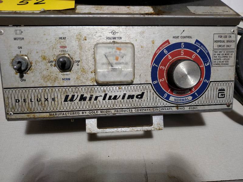 lot 52 image: Gold Medal Deluxe Whirlwind Cotton Candy Machine, Works