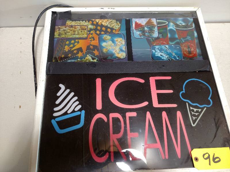 lot 96 image: Ice Cream Back Lit Sign, 26x26...