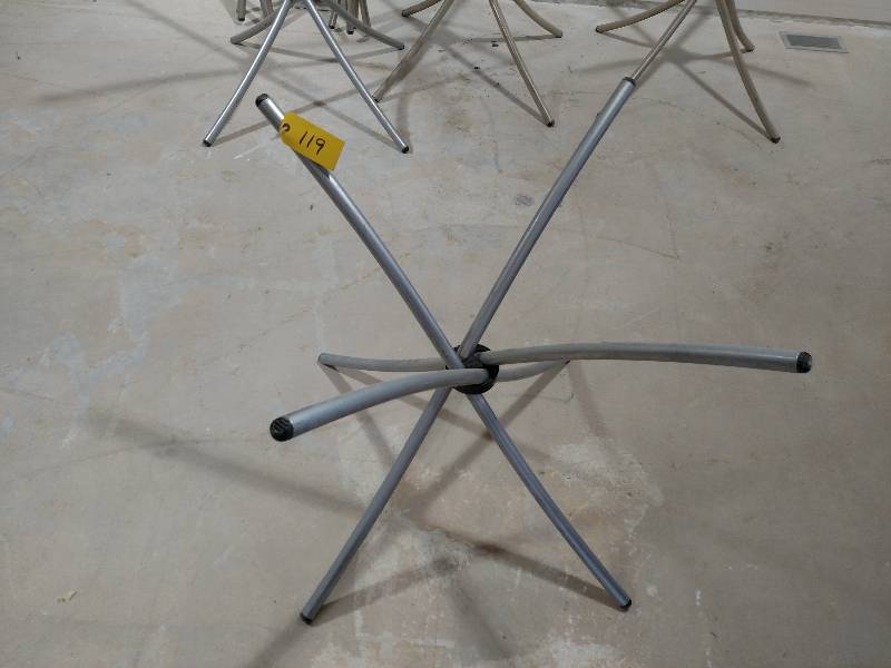 lot 119 image: (6) Folding Glass Top Table Bases, ...