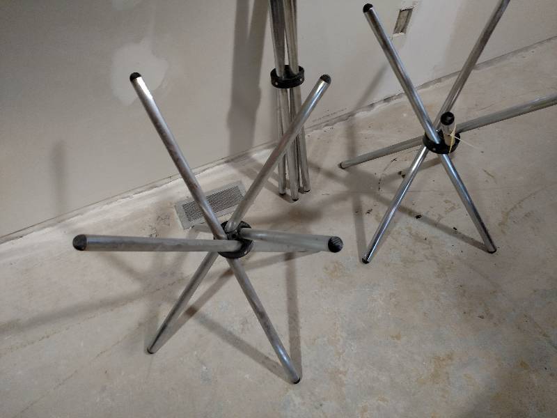 lot 120 image: (3) Folding Glass Top Table Bases, ...